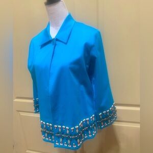 NWT Linea by Louis Dell ‘Olio Beaded Jacket Sm